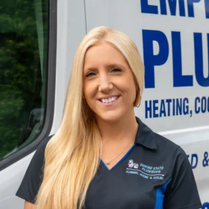 Empire State Plumbing office staff member ready to help schedule your service